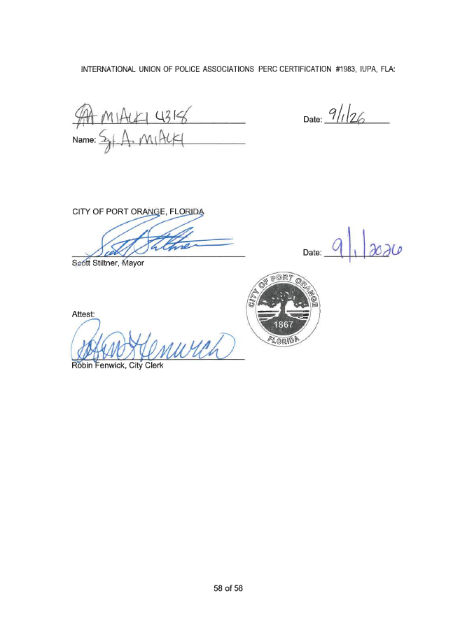 Signature Page of Contract